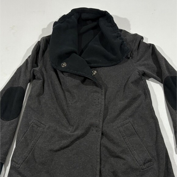 Lululemon Gratitude Wrap Jacket Womens Gray Snap Up Sweater Grunge Punk Sz 4 - Picture 2 of 14
